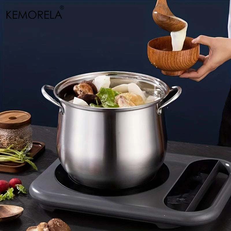 1Pc Stainless Steel Soup Pot Large Capacity