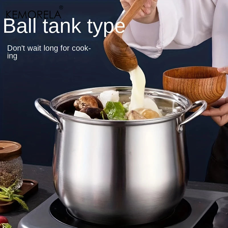 1Pc Stainless Steel Soup Pot Large Capacity