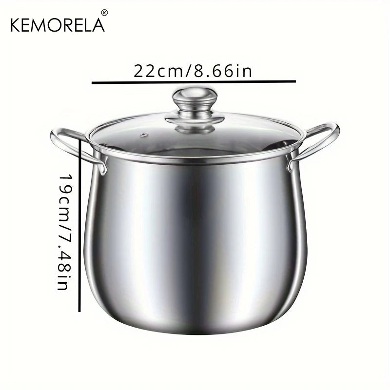1Pc Stainless Steel Soup Pot Large Capacity