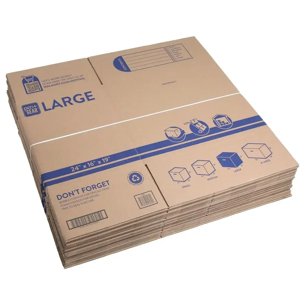 Large Kraft Moving and Storage Boxes 24x16x19 25ct