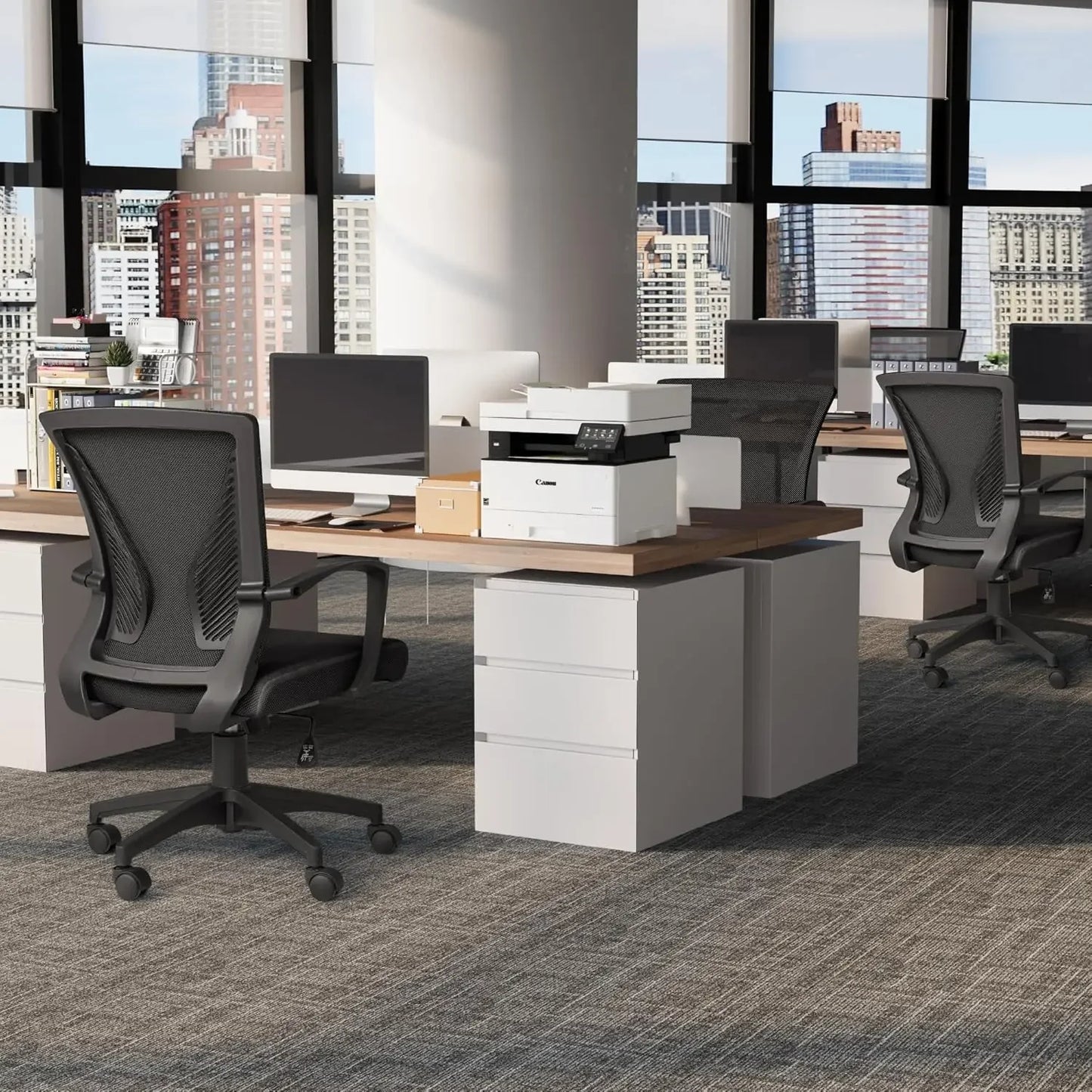 Office Chair Mid Back Swivel Lumbar Support Desk Chair