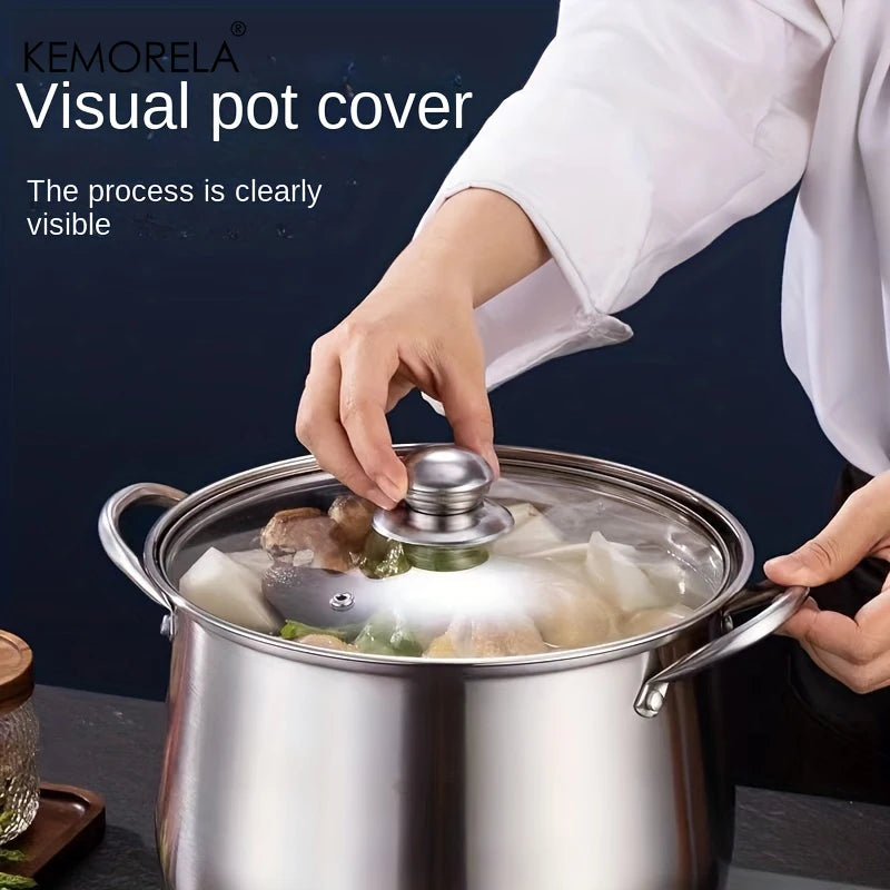 1Pc Stainless Steel Soup Pot Large Capacity