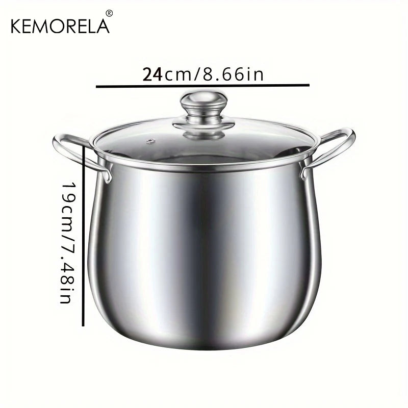 1Pc Stainless Steel Soup Pot Large Capacity