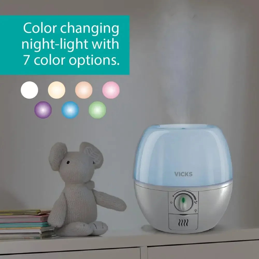 3-in-1 Sleepy Time Ultrasonic Humidifier Essential Oil Diffuser Nightlight VapoPads Compatible 24-Hour