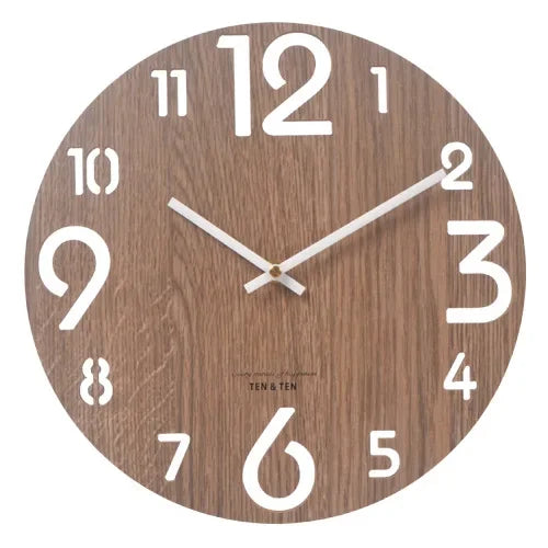 Wooden 3D Wall Clock 12 inch