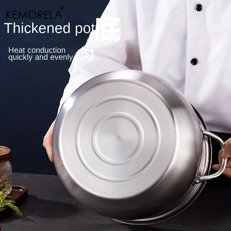 1Pc Stainless Steel Soup Pot Large Capacity