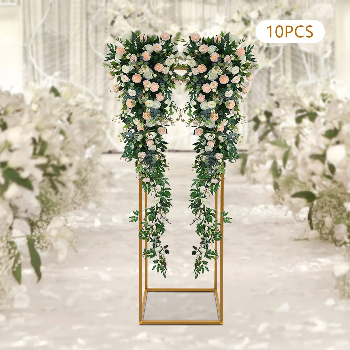 4Pcs/10Pcs Gold Frame Backdrop Stand Rectangular Metal Flower Rack