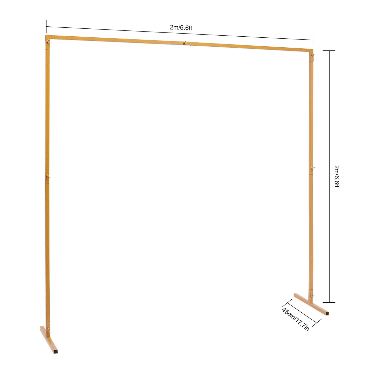 6.6*6.6 Feet Wedding Arch Stand Square Garden Arch Metal Arbor Rack Adjustable Height