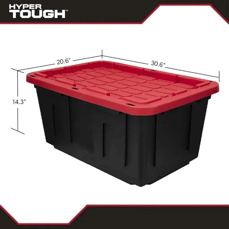 Hyper Tough 27 Gallon Snap Lid Plastic Storage Bin Container