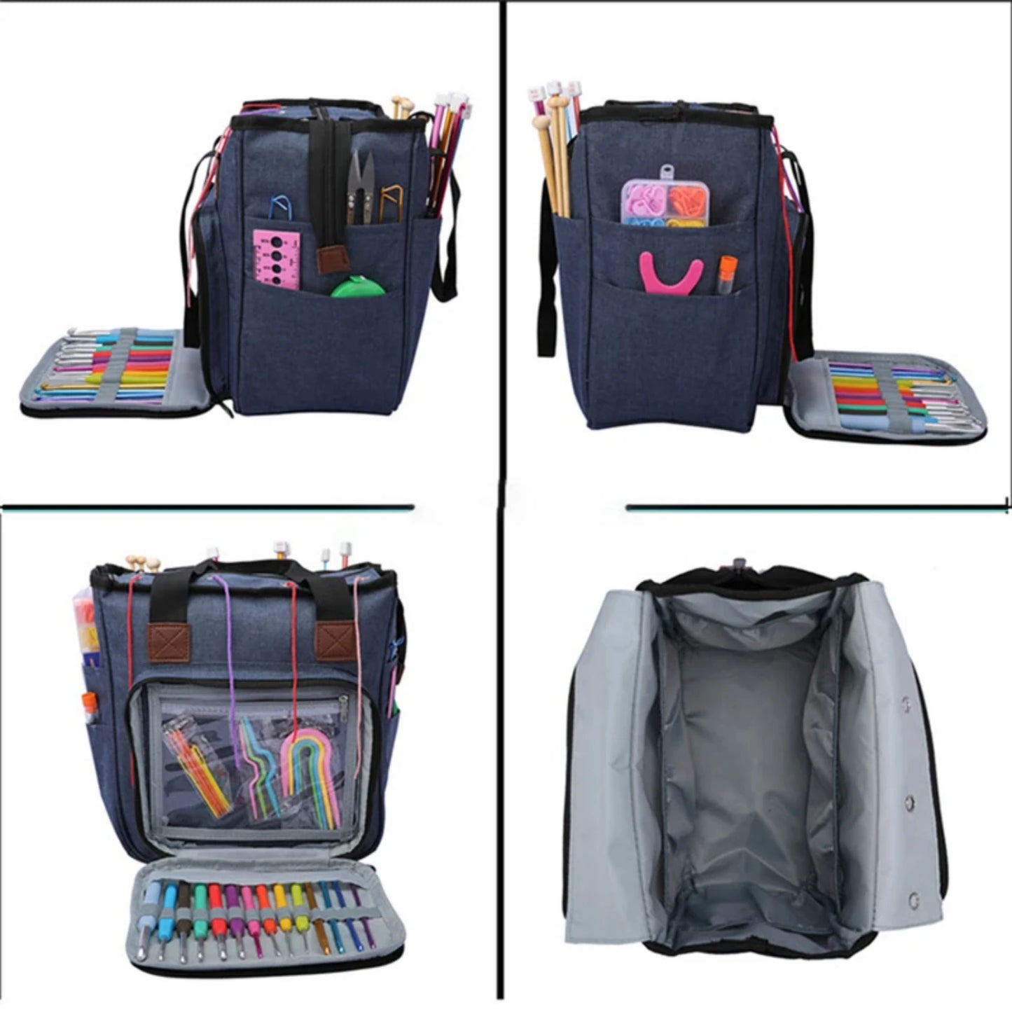 Portable Knitting Bag Organizer Yarn Storage Case