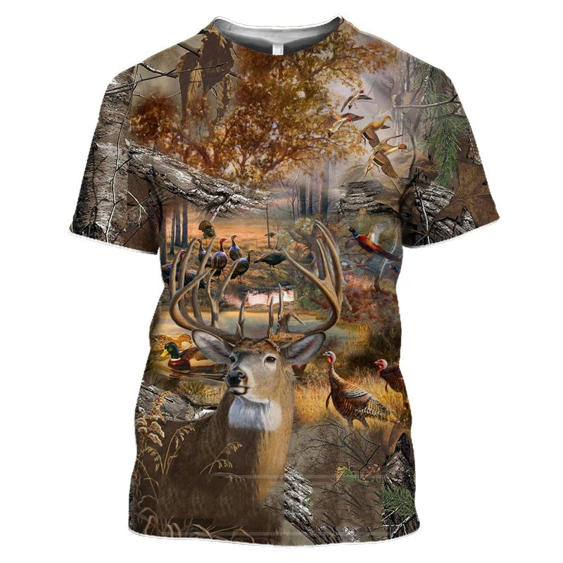 3D Wild Boar Print T Shirt