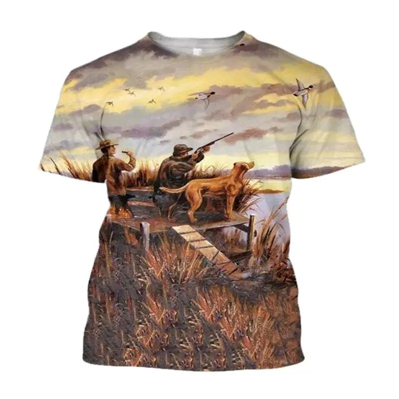 3D Wild Boar Print T Shirt